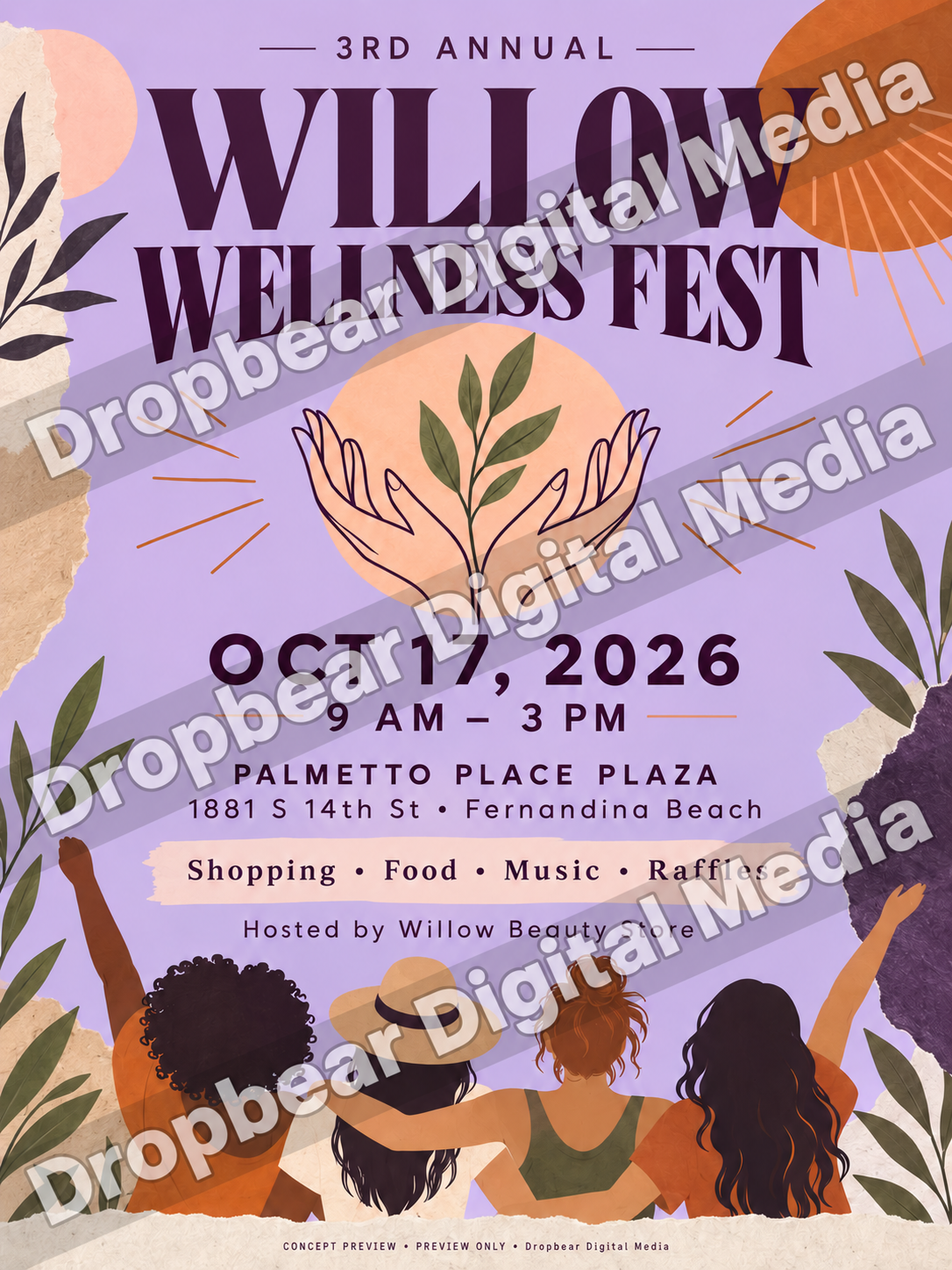Willow Wellness Fest concept poster